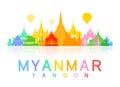 Myanmar Travel Landmarks. Royalty Free Stock Photo