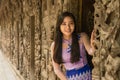 Myanmar woman in Burmese traditional dress at Shwenandaw Kyang monastery in Mandalay Myanmar