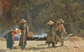 Myanmar worker road repair