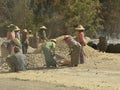 Myanmar worker road repair