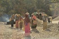 Myanmar worker road repair