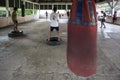 Myanmar - a Yangoon gym for thay boxe Royalty Free Stock Photo