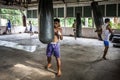 Myanmar - a Yangoon gym for thai boxer Royalty Free Stock Photo