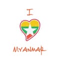 Myanmarian flag patriotic t-shirt design.