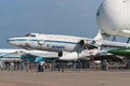 Myasishchev VM-T Atlant transport with Energia-Buran space shuttle booster tank on top