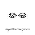 Myasthenia gravis icon. Trendy modern flat linear vector Myasthenia gravis icon on white background from thin line Diseases