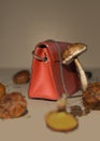 Mycelium leather bags are eco-friendly alternative to leather. Made from fungal spores and plant fibers.