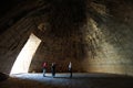 Inside of the tomb called the treasure of Atreus in Mycenae