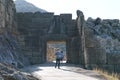 Mycenae, Greece, October 05 2019 Tourists of various nationalities visiting the archaeological site Royalty Free Stock Photo