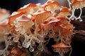 Mycology enthusiasts will marvel at this close-up, where mushroom mycelium displays its expansive macro beauty Royalty Free Stock Photo
