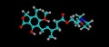 Mycophenolic acid molecular structure isolated on black