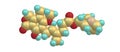 Mycophenolic acid molecular structure isolated on white