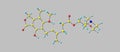 Mycophenolic acid molecular structure isolated on grey