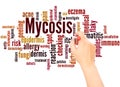 Mycosis word cloud hand writing concept