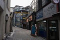 Myeongdong Dakgalbi Street specialising in local dish dakgalbi or spicy stir-fried chicken restaurants at Chuncheon , South Korea