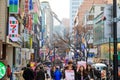 Myeongdong Shopping Street in Seoul city