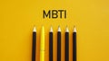 Myers Briggs Type Indicator MBTI is shown using the text as psychological concept Royalty Free Stock Photo