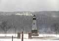 Myers Park Lighthouse in Lansing NYS during a January snowstorm