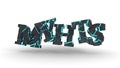 Myhts fragmented writing background, 3d rendering