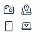 myicon one line icons. linear set. quality vector line set such as connection, phone, map