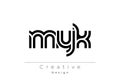MYK Creative Unique Modern Letter Logo Design Royalty Free Stock Photo