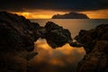 Mykines coast sunset