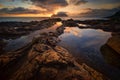 Mykines coast sunset