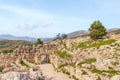 Lion Gate at the archaeological site of Mycenae. View from acropolis Royalty Free Stock Photo