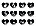 MYKOLAIV, UKRAINE - APRIL 5, 2020: Collection of social media apps icons, black and white