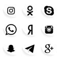 MYKOLAIV, UKRAINE - APRIL 5, 2020: Collection of social media apps icons, black and white