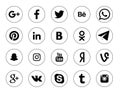 MYKOLAIV, UKRAINE - APRIL 5, 2020: Collection of social media apps icons, black and white