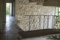 Mykolaiv, Ukraine - August 22, 2021: Administrative building of reserve Elanetskaya steppe, interior view. Abandoned building in