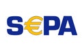 MYKOLAIV, UKRAINE - JANUARY 18, 2021: Logotype of SEPA payment system on white background