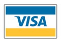 MYKOLAIV, UKRAINE - JANUARY 18, 2021: Logotype of Visa payment system on white background