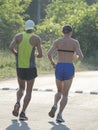 Mykolaiv, Ukraine - November 1, 2021: Half marathon 21 kilometres. Competitions of athletes in long-distance running