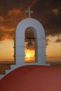 Mykonos church bell and cross Royalty Free Stock Photo