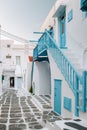 Mykonos Greece Island with whitewashed building at the streets of little Venice Mykonos Royalty Free Stock Photo