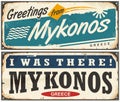 Mykonos Greece retro signs design