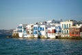 Mykonos, Greece, 11 September 2018, Little Venice is the most crowded tourist spot in Chora
