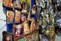 Mykonos, Greece, September 11th 2018, Sacred art shop in the historic center of Chora with beautiful icons