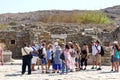 Mykonos, Greece, 11 September 2018, Tourists arrive all the time to visit the archaeological museum