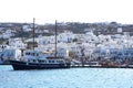 Mykonos, Greece, 11 September 2018, view of the old port of Chora in the Cyclades