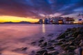 Mykonos, Greece. View of a traditional house in Mykonos. The area of Little Venice. Seascape during sunset. Sea shore and beach Royalty Free Stock Photo