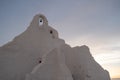 Mykonos island Cyclades, Greece. Panagia Paraportiani famous church, at sunrise Royalty Free Stock Photo