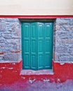 Mykonos island, Greece, colorful house window Royalty Free Stock Photo