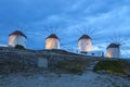 Mykonos island in Greece by night Royalty Free Stock Photo