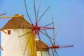 Mykonos island windmills in Greece, Cyclades Royalty Free Stock Photo