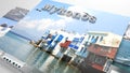 Mykonos places to visit in slideshow like set photos Royalty Free Stock Photo