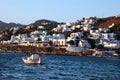 Mykonos seaside and traditional Greek bulidings Royalty Free Stock Photo