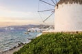 Mykonos windmills, Chora, Greece Royalty Free Stock Photo